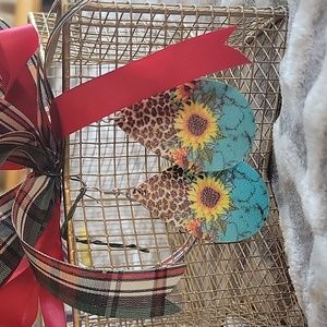 Faux leather earrings